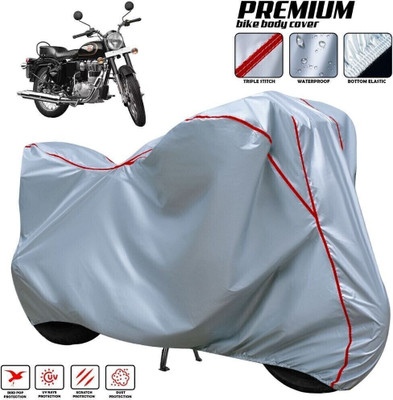 xodi Waterproof Two Wheeler Cover for Royal Enfield(Bullet 350, Silver, Red, Multicolor)