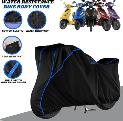 SRP PRODUCT Waterproof Two Wheeler Cover for TVS(Pep Plus, Black, Blue)