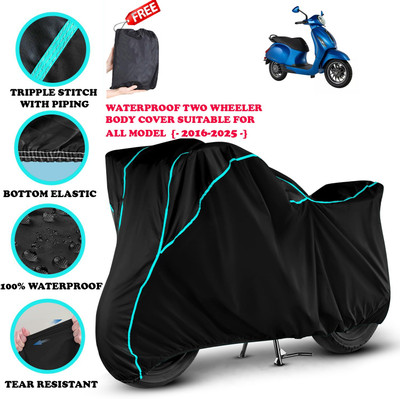OliverX Waterproof Two Wheeler Cover for Bajaj(Chetak, Black)