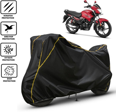 AutoGalaxy Waterproof Two Wheeler Cover for Hero(Glamour, Black, Yellow)