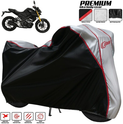 xodi Waterproof Two Wheeler Cover for Yamaha(MT 15 New BS6, Silver, Black)
