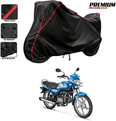 DeepShakshi AUTOMOTIVE Two Wheeler Cover for Hero(HF Deluxe, Black, Red)