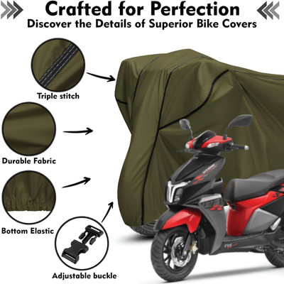 Shiv Kanha Waterproof Two Wheeler Cover for TVS(Ntorq 125, Green, Black)