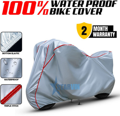 Starvin Waterproof Two Wheeler Cover for Yamaha(MT 15 New BS6, Silver, Red)