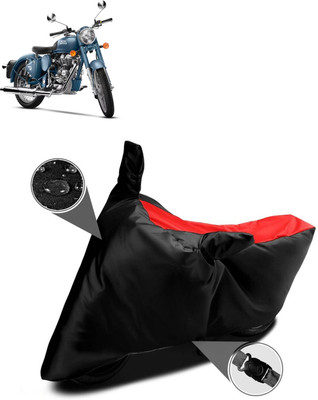 DeepShakshi AUTOMOTIVE Two Wheeler Cover for Royal Enfield(Classic Squadron, Red, Black)