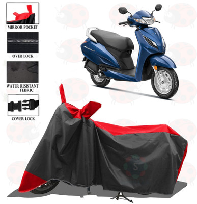 sowelar Waterproof Two Wheeler Cover for Honda(Activa 6G, Red, Black)