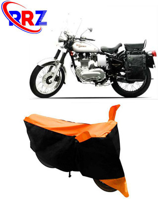 RRZ Waterproof Two Wheeler Cover for Royal Enfield(Machismo 500, Black, Orange)