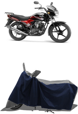 SUGASHRI Waterproof Two Wheeler Cover for Yamaha(YBR 110, Grey, Blue)