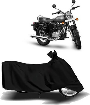 MMSSTAR Waterproof Two Wheeler Cover for Royal Enfield(Bullet 350, Black)