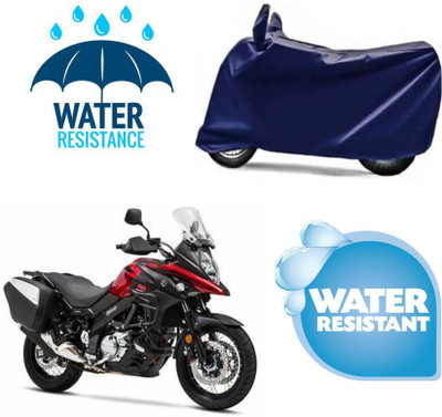 Mdstar Waterproof Two Wheeler Cover for Suzuki(V-Strom 650 XT, Blue)