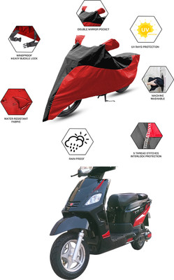 FurniGully Two Wheeler Cover for Hero(Electric NYX, Black, Red)