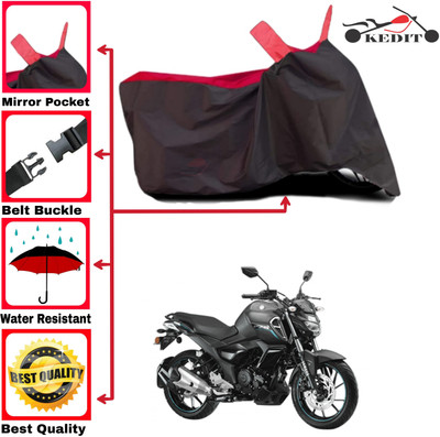 KEDIT Two Wheeler Cover for Yamaha(FZ, Red, Black)