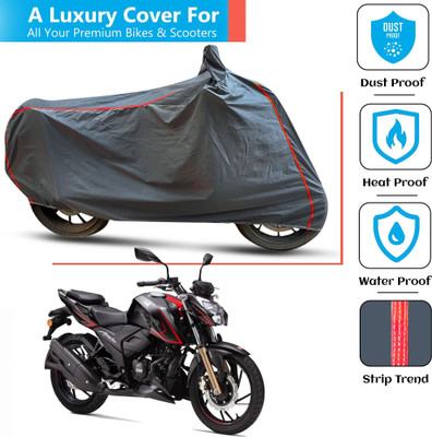 FAMEXON Waterproof Two Wheeler Cover for TVS(Apache RTR 200 4V, Grey)