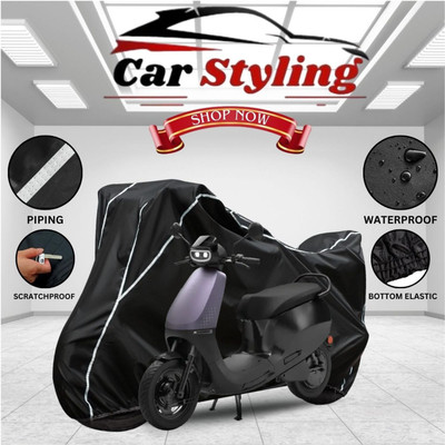 Car Styling Waterproof Two Wheeler Cover for Ola(Scooty, Black, White)