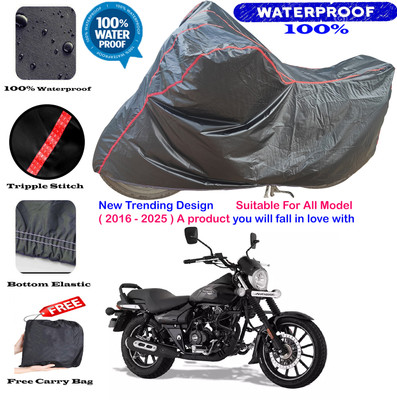 AutoGalaxy Waterproof Two Wheeler Cover for Bajaj(Avenger Street 160, Black, Red)