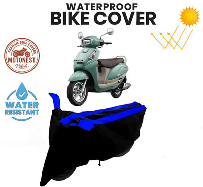 MOTONEST Waterproof Two Wheeler Cover for Suzuki(Access SE, Blue, Black)