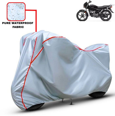 Delphinium Waterproof Two Wheeler Cover for Hero(Splendor I Smart, Silver, Red)