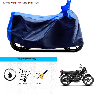 ANTHUB Waterproof Two Wheeler Cover for Hero(HF, Black, Blue)