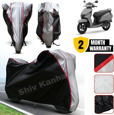 Shiv Kanha Waterproof Two Wheeler Cover for TVS(Jupiter, Black, Silver)