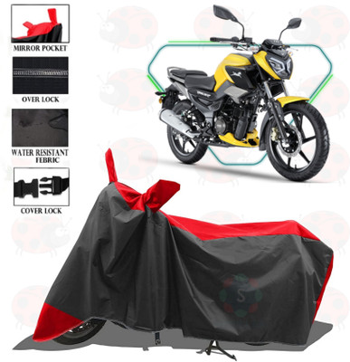 sowelar Waterproof Two Wheeler Cover for TVS(Radeon, Red, Black)