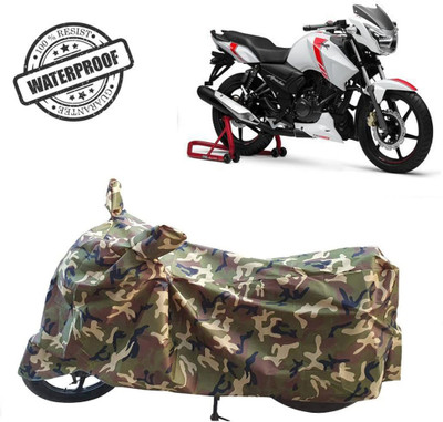 ROYAL AUTO MART Waterproof Two Wheeler Cover for TVS(Apache RTR 160, Green, Multicolor)