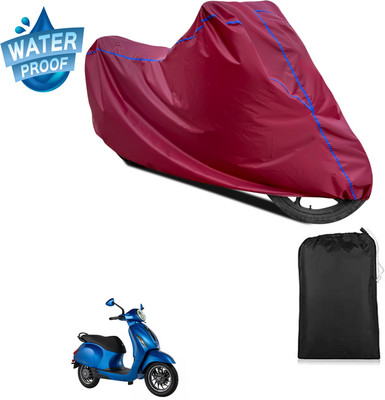 GOSHIV-car and bike accessories Waterproof Two Wheeler Cover for Bajaj(Chetak, Maroon)