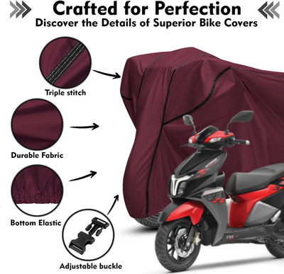 AutoGalaxy Waterproof Two Wheeler Cover for TVS(Ntorq 125, Maroon, Black)