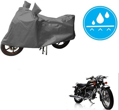 DeepShakshi AUTOMOTIVE Waterproof Two Wheeler Cover for Royal Enfield(Electra Delux, Grey)