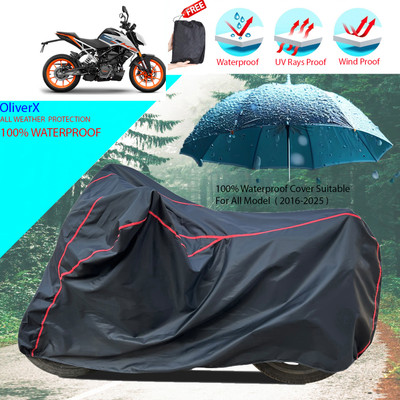 OliverX Waterproof Two Wheeler Cover for KTM(125 Duke, Black)