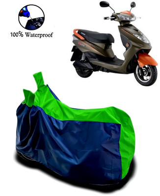 Autofly Waterproof Two Wheeler Cover for Okinawa(Ridge Plus, Blue, Green)