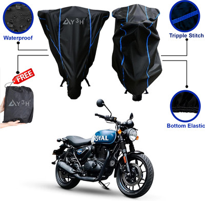Y3H Waterproof Two Wheeler Cover for Royal Enfield(Hunter 350, Black)