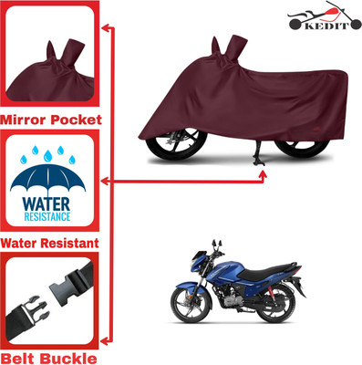 KEDIT Two Wheeler Cover for Hero(Glamour BS6, Maroon)