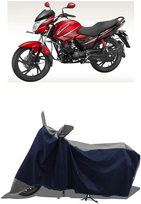 SUGASHRI Waterproof Two Wheeler Cover for Hero(Glamour i3s, Grey, Blue)