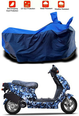 Mdstar Waterproof Two Wheeler Cover for Hero(Electric AXLHE-20, Blue, Blue)