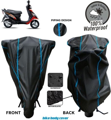 MADAFIYA Two Wheeler Cover for TVS(Scooty Pep Plus, Black, Blue)