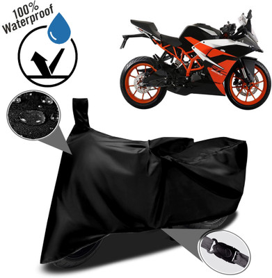 ROYAL AUTO MART Waterproof Two Wheeler Cover for KTM(RC 200, Black)