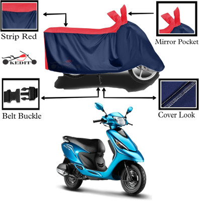 KEDIT Two Wheeler Cover for TVS(Scooty Pep Plus BS6, Red, Blue)