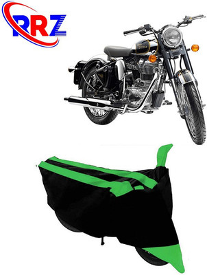 RRZ Waterproof Two Wheeler Cover for Royal Enfield(Classic Chrome, Black, Green)
