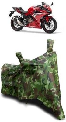 ATBROTHERS Waterproof Two Wheeler Cover for Honda(CBR500R BS6, Multicolor, Green)