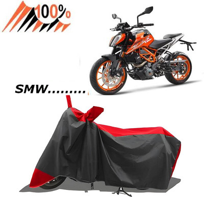 smwzxyu Waterproof Two Wheeler Cover for Hero, Royal Enfield, Bajaj, KTM(Duke 390, Red)