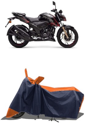 SUGASHRI Waterproof Two Wheeler Cover for TVS(Apache RTR 200, Orange, Blue)