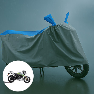 PAGORA Waterproof Two Wheeler Cover for TVS(Apache RTR 200 Fi E100, Grey, Blue)