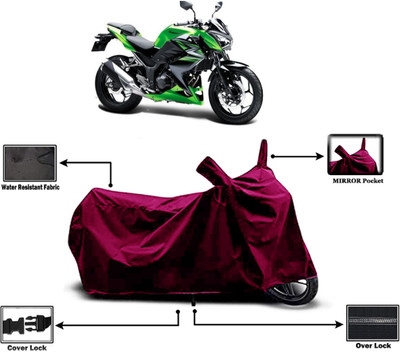 Amexride Two Wheeler Cover for Kawasaki(Z250 BS6, Maroon)