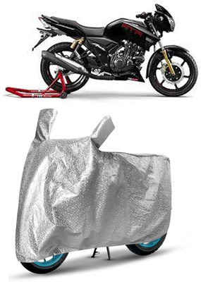 J S R Waterproof Two Wheeler Cover for TVS(Apache RTR 180, Silver)