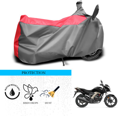 ANTHUB Waterproof Two Wheeler Cover for Honda(CB Unicorn 150, Grey, Red)