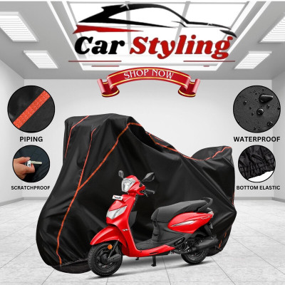 Car Styling Waterproof Two Wheeler Cover for Hero(Pleasure Plus, Black, Red)