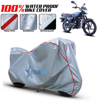 Starvin Waterproof Two Wheeler Cover for Bajaj(CT 125X, Silver, Red)