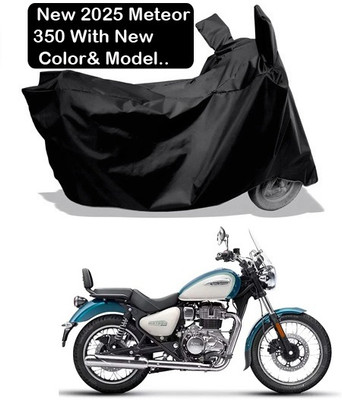 Amexride Two Wheeler Cover for Royal Enfield(Meteor 350, Black)