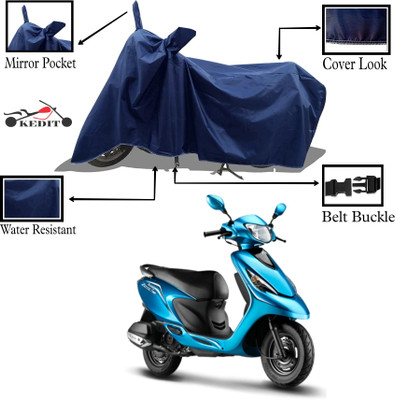 KEDIT Two Wheeler Cover for TVS(Scooty Pep Plus, Blue)