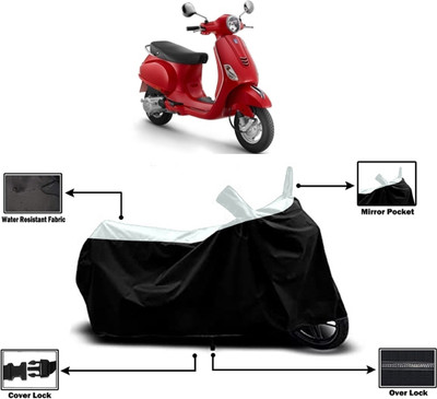 Amexride Two Wheeler Cover for Piaggio(Vespa LX 125, White)